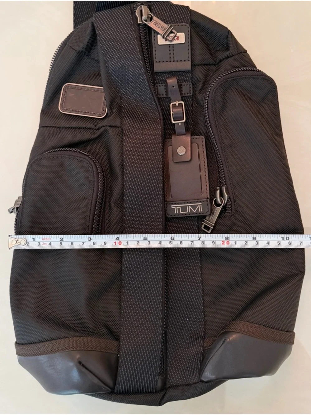 Tumi Black Durable Nylon Sling Bag